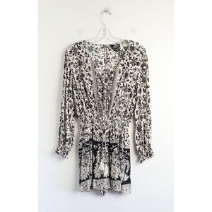 NWOT Angie bohemian romper balloon sleeve festival floral print M medium new